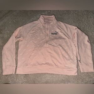 PUMA- Blush Pink Sweatshirt, Half Zip